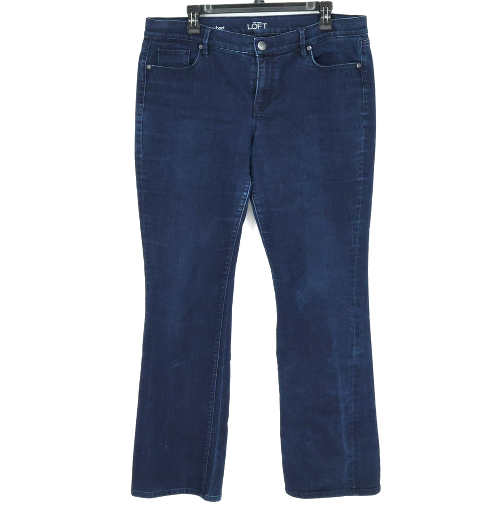 Loft Jeans Womens 14 32 Waist Modern Sexy Boot Flare Blue Stretch Cotton Denim